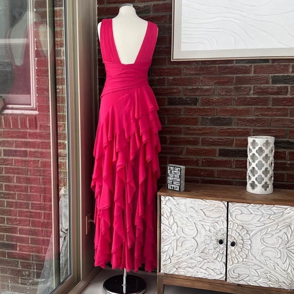 ALICE + OLIVIA Holly Asymmetric Ruffled Maxi Dress Size 6 NWT - Picture 6 of 7